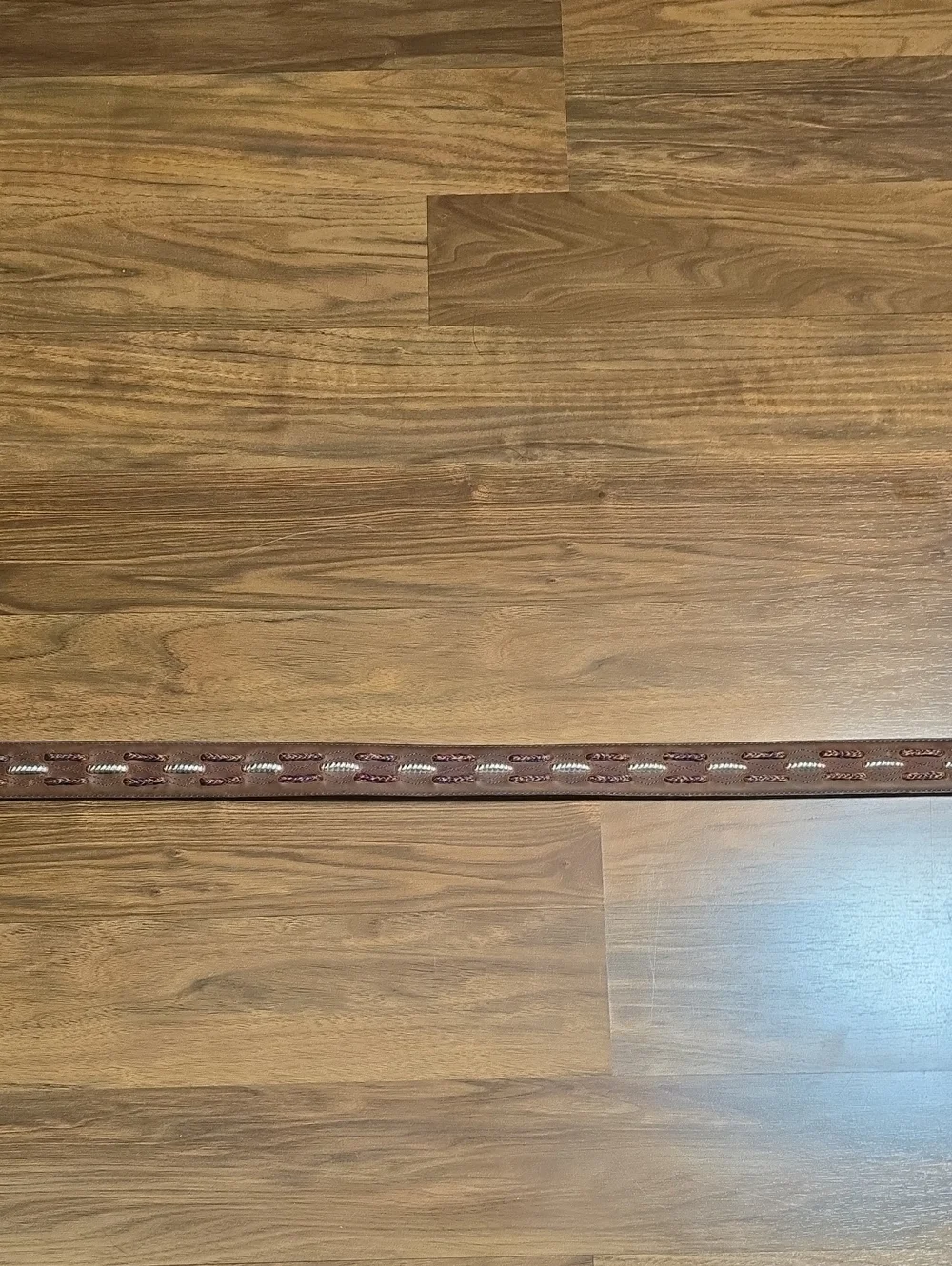 Justin Leather Belt with Decorative Silver Buckle And Embellishments